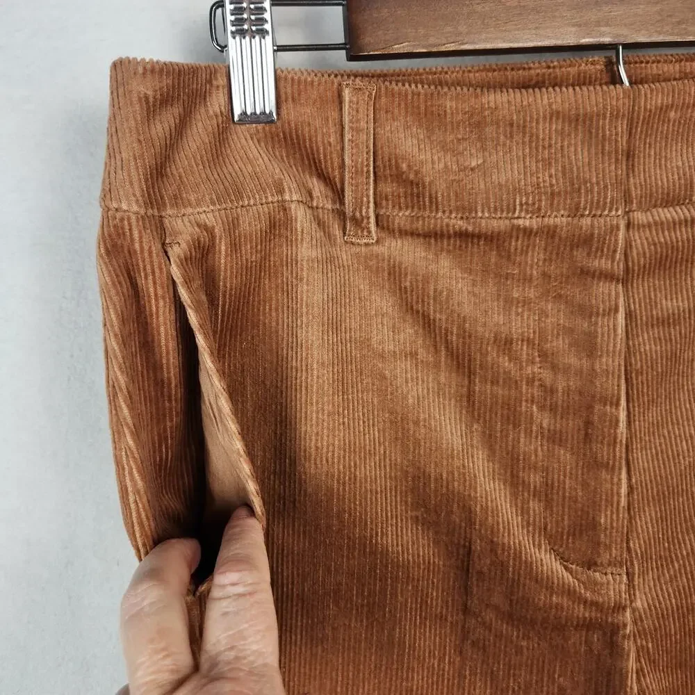 Boden Flare High Rise Corduroy Pants Dark Tan UK 14R US 10R R0180 NWT - Picture 9 of 16